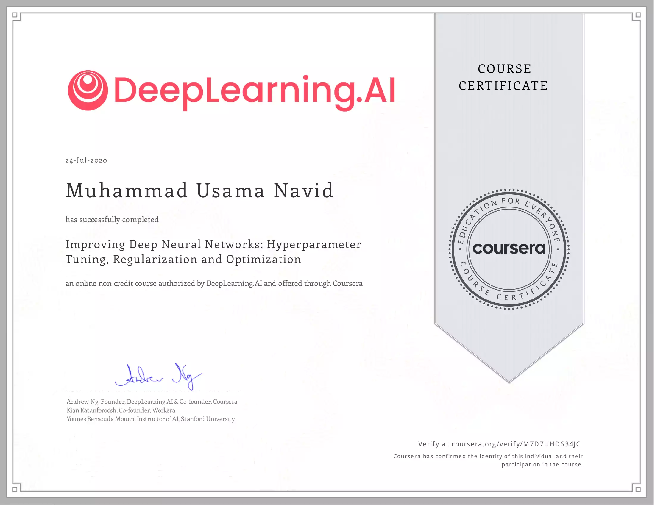 Improving-Deep-Neural-Networks-Hyperparameter-Tuning-Regularization-and-Optimization-Coursera-Muhammad-Usama-Navid