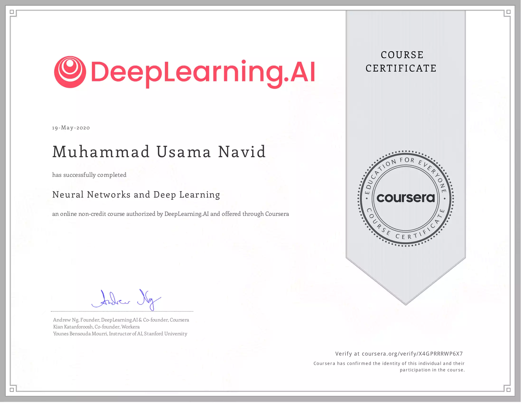 Neural-Networks-and-Deep-Learning-Coursera-Muhammad-Usama-Navid